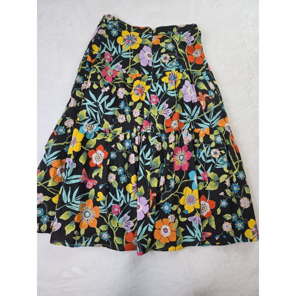 J Crew Tawna Pavilli Floral Midi Skirt 0 Multicolor Pleated Tiered Cottagecore - Picture 5 of 11